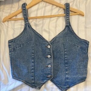 Denim Button-Up Women's Top